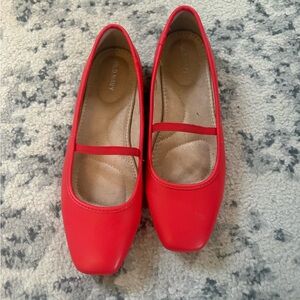 Old Navy Bright Red Mary Jane Style Ballet Flats
